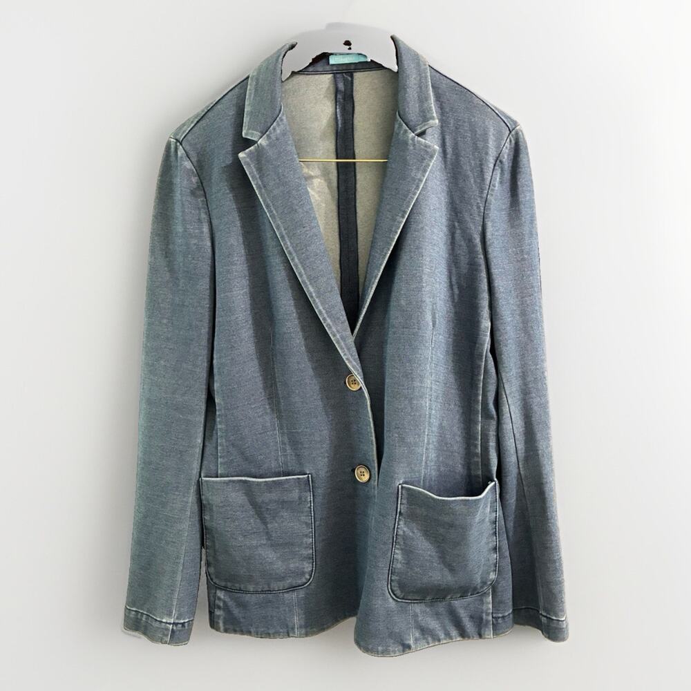 J MCLAUGHLIN Jude Soft Denim Knit Blue Women's BLAZER Jacket - Size Large
